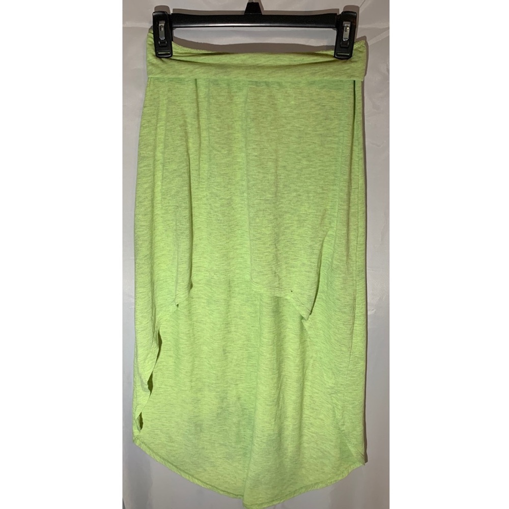 Divided neon green high-low skirt